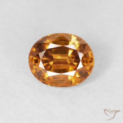 1.07ct Natural Naranja oscuro Circón, Ovalada, VS