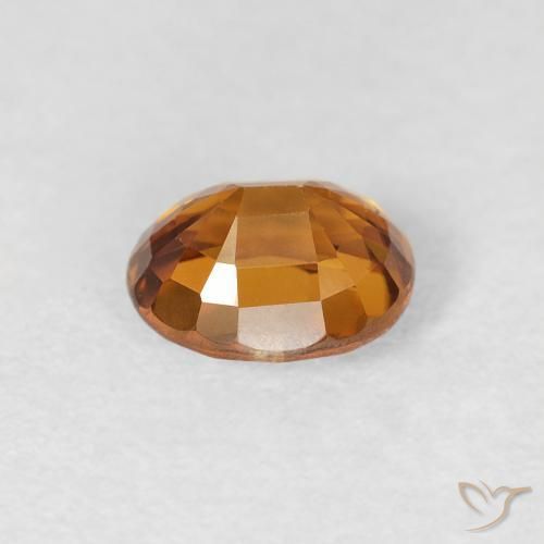 Circón Naranja oscuro natural de 1.07 ct, Ovalada, VS