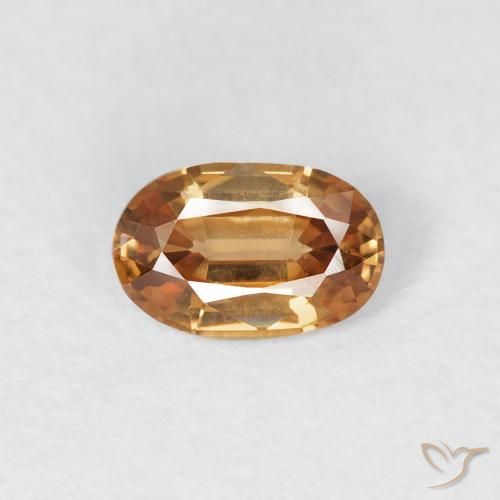 0.65ct Natural Naranja medio Circón, Ovalada, VVS-VS
