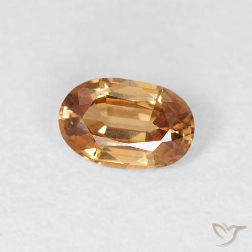 Circón Naranja medio natural de 0.65 ct, Ovalada, VVS-VS