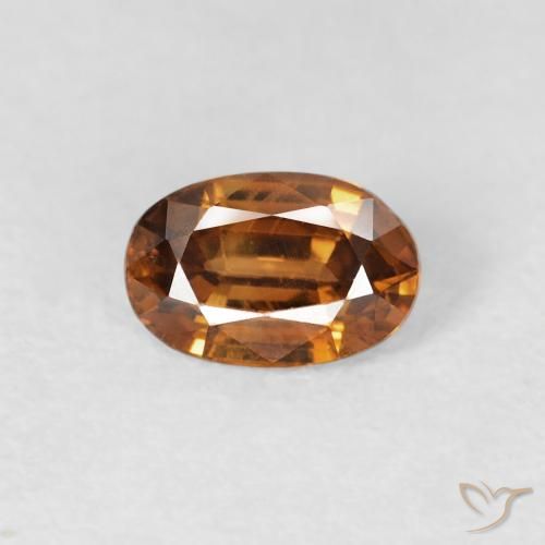 0.77ct Natural Marrón naranja Circón, Ovalada, VS