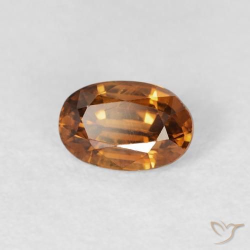 Circón Marrón naranja natural de 0.77 ct, Ovalada, VS