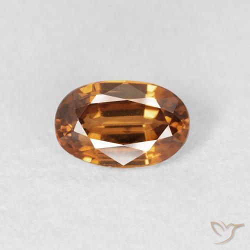 0.74ct Natural Naranja medio Circón, Ovalada, VS