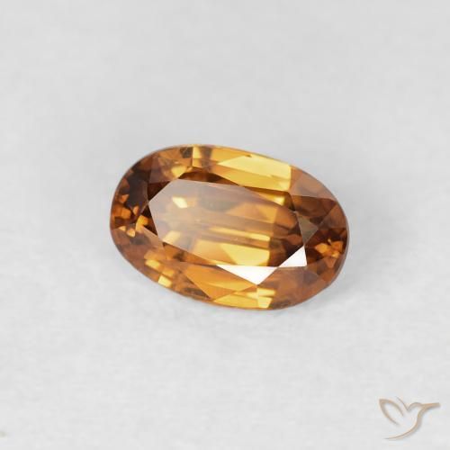 Circón Naranja medio natural de 0.74 ct, Ovalada, VS