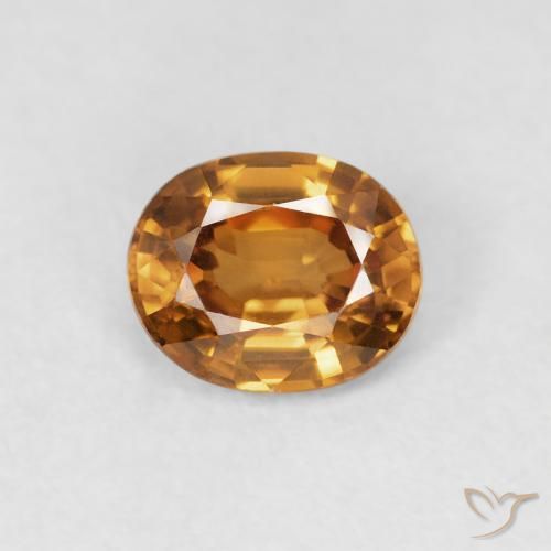 0.94ct Natural Marrón naranja Circón, Ovalada, VVS-VS
