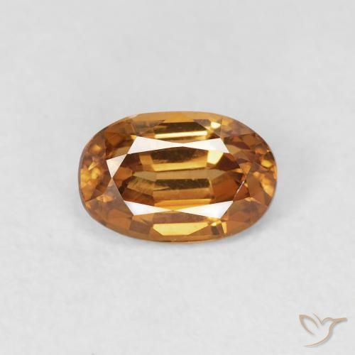 0.89ct Natural Naranja medio Circón, Ovalada, VVS-VS