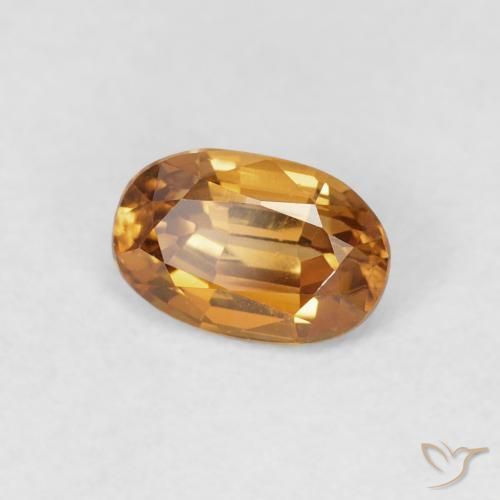 Circón Naranja medio natural de 0.89 ct, Ovalada, VVS-VS