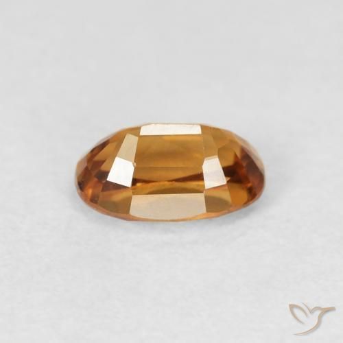 Circón Naranja medio natural de 0.89 ct, Ovalada, VVS-VS
