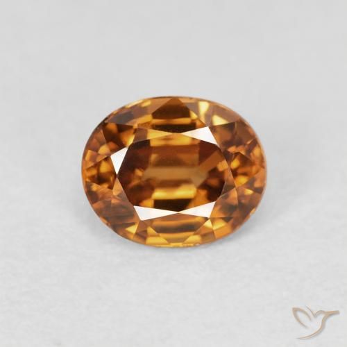1.09ct Natural Marrón naranja Circón, Ovalada, VVS-VS