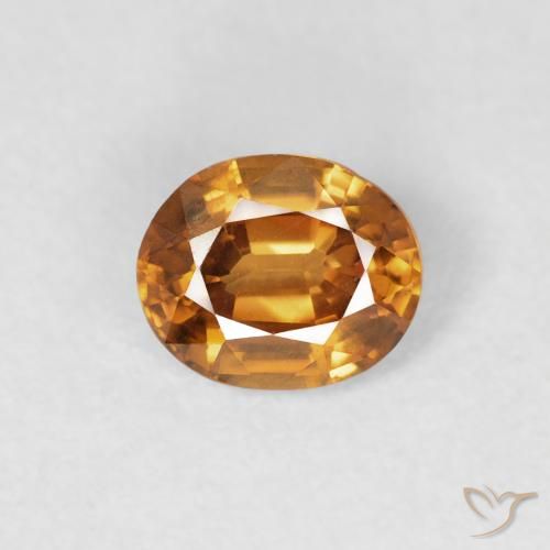 0.82ct Natural Naranja terroso Circón, Ovalada, VS