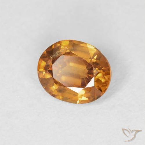 Circón Naranja terroso natural de 0.82 ct, Ovalada, VS