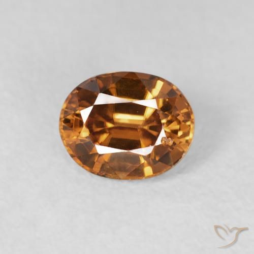 0.99ct Natural Naranja medio Circón, Ovalada, VS, Photo A
