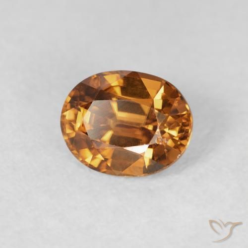 Circón Naranja medio natural de 0.99 ct, Ovalada, VS
