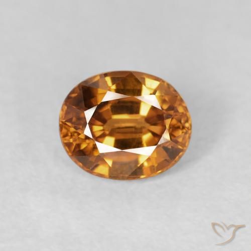 1.09ct Natural Naranja oscuro Circón, Ovalada, VS