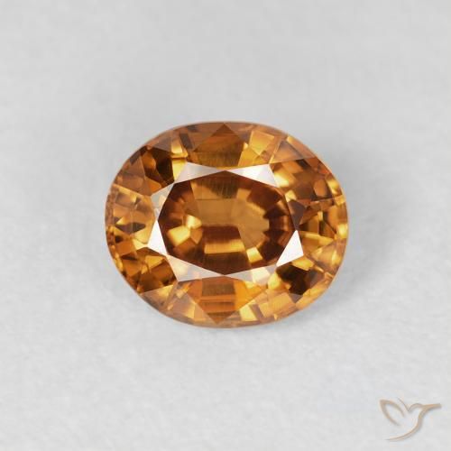 1.03ct Natural Naranja óxido Circón, Ovalada, VS