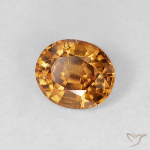 Circón Naranja óxido natural de 1.03 ct, Ovalada, VS