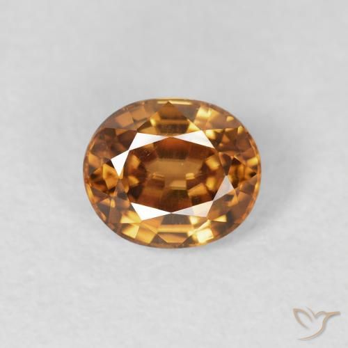 0.94ct Natural Naranja medio Circón, Ovalada, VS