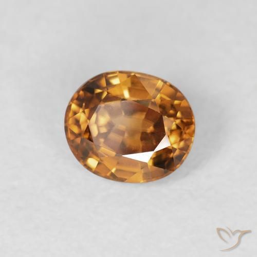 Circón Naranja medio natural de 0.94 ct, Ovalada, VS