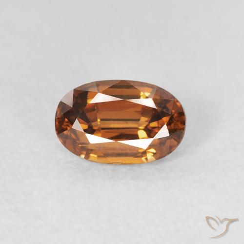 0.79ct Natural Naranja terroso Circón, Ovalada, VVS