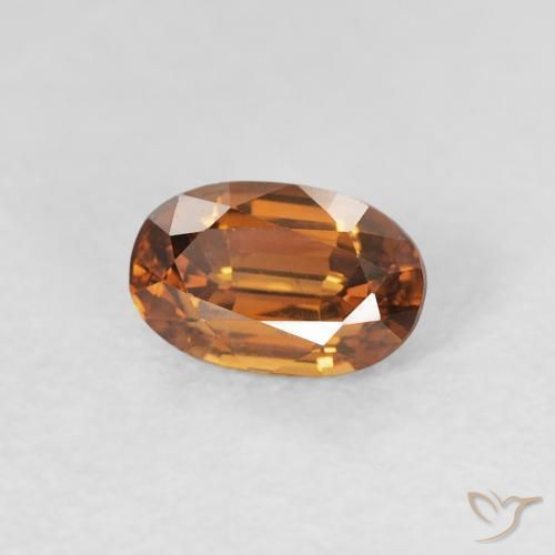 Circón Naranja terroso natural de 0.79 ct, Ovalada, VVS