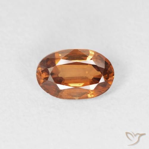 0.64ct Natural Naranja oscuro Circón, Ovalada, VVS
