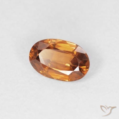 Circón Naranja oscuro natural de 0.64 ct, Ovalada, VVS