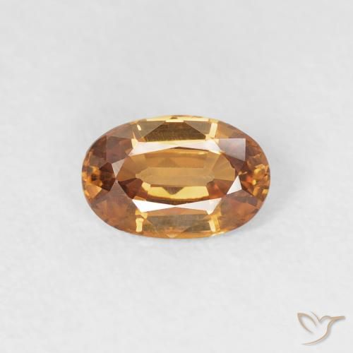 0.67ct Natural Naranja medio Circón, Ovalada, VVS
