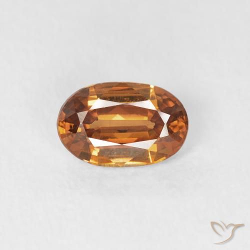 0.66ct Natural Naranja medio Circón, Ovalada, VVS