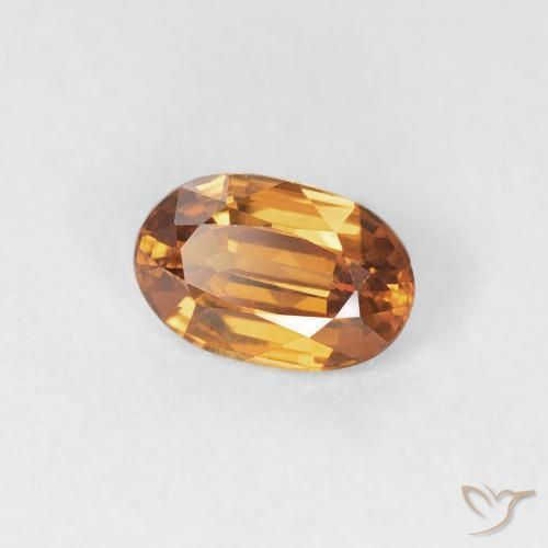Circón Naranja medio natural de 0.66 ct, Ovalada, VVS