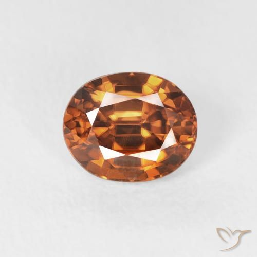 1.08ct Natural Naranja terroso Circón, Ovalada, VVS