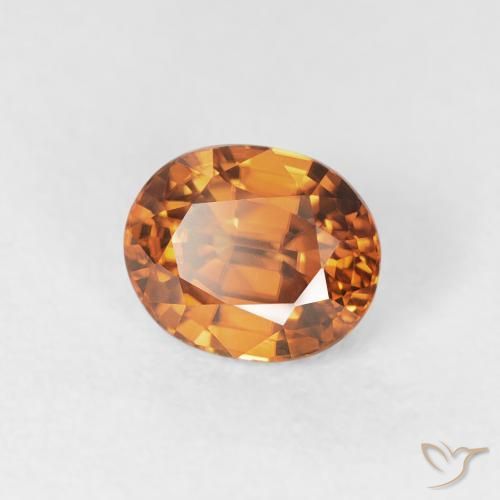 Circón Naranja terroso natural de 1.08 ct, Ovalada, VVS