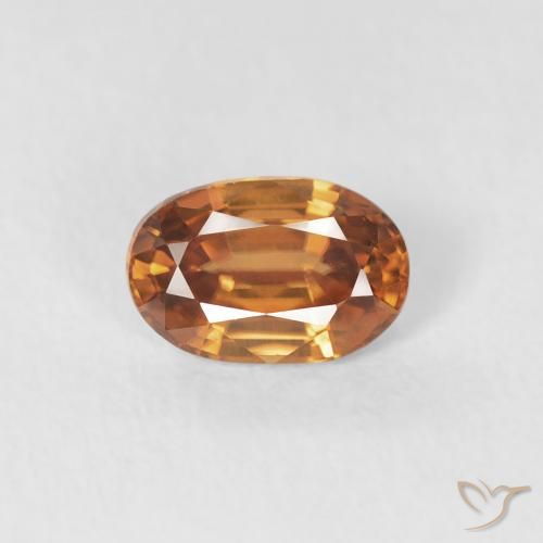 0.68ct Natural Naranja oscuro Circón, Ovalada, VVS