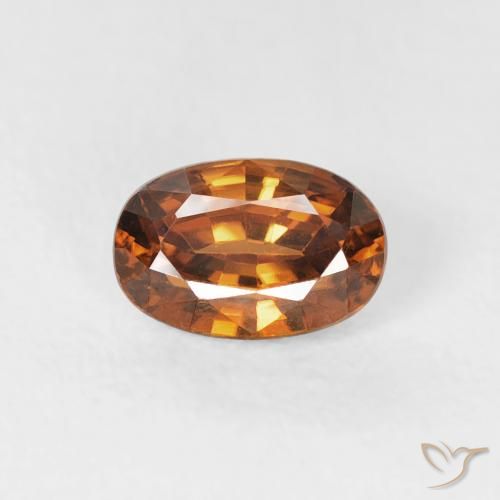 0.87ct Natural Naranja medio Circón, Ovalada, VVS