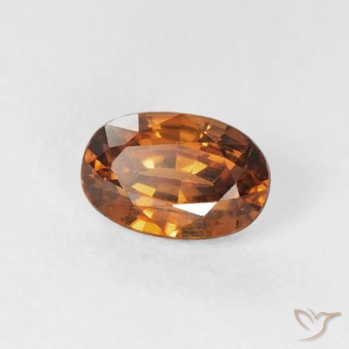 Circón Naranja medio natural de 0.87 ct, Ovalada, VVS