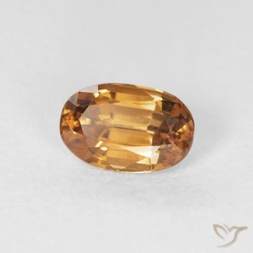 Circón Naranja óxido natural de 0.76 ct, Ovalada, VVS
