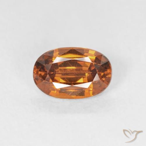 0.78ct Natural Naranja medio Circón, Ovalada, VVS