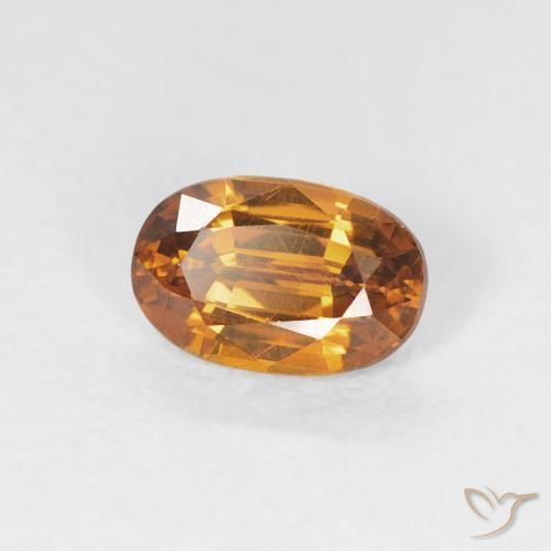 Circón Naranja medio natural de 0.78 ct, Ovalada, VVS