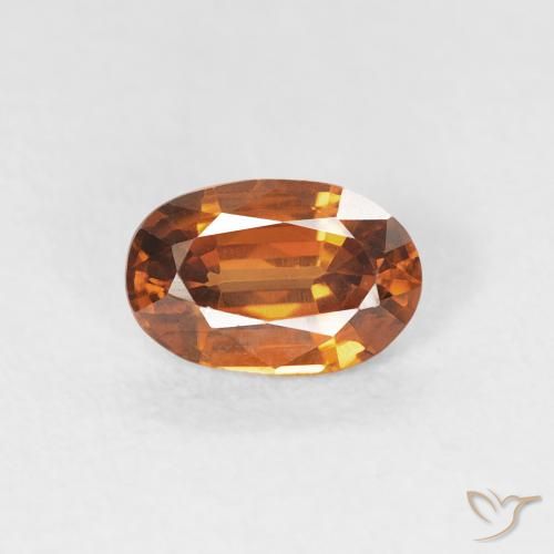 0.73ct Natural Marrón naranja Circón, Ovalada, VVS