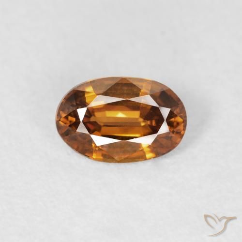 0.69ct Natural Marrón naranja Circón, Ovalada, VVS-VS