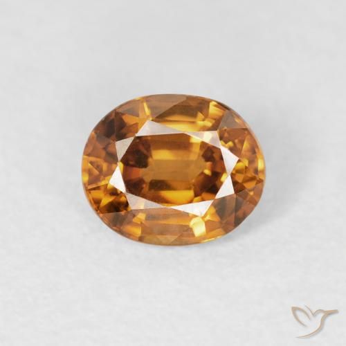 0.96ct Natural Marrón naranja Circón, Ovalada, VVS-VS