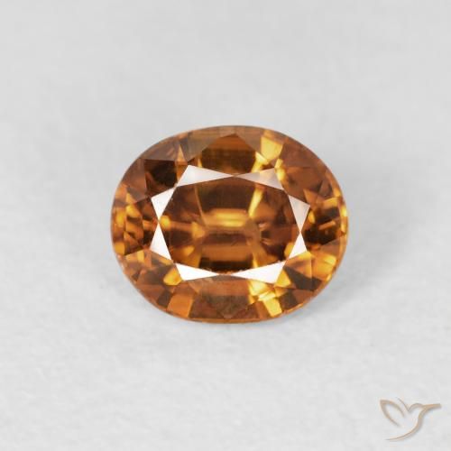 1.02ct Natural Naranja medio Circón, Ovalada, VS