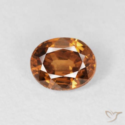 0.88ct Natural Naranja medio Circón, Ovalada, VS, Photo A