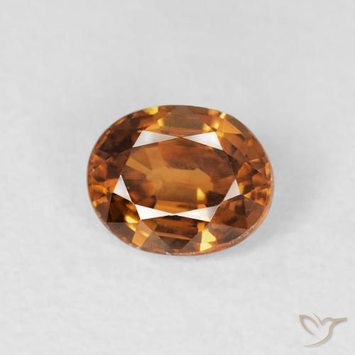 Circón Naranja medio natural de 0.88 ct, Ovalada, VS