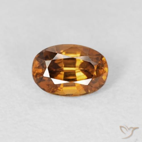 0.84ct Natural Marrón naranja Circón, Ovalada, VS