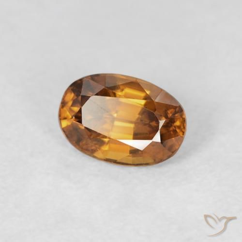 Circón Marrón naranja natural de 0.84 ct, Ovalada, VS