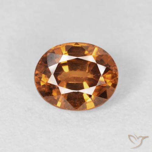 1.13ct Natural Marrón naranja Circón, Ovalada, VS