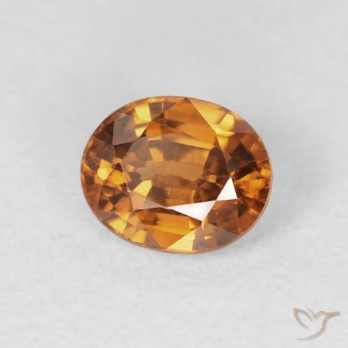 Circón Marrón naranja natural de 1.13 ct, Ovalada, VS