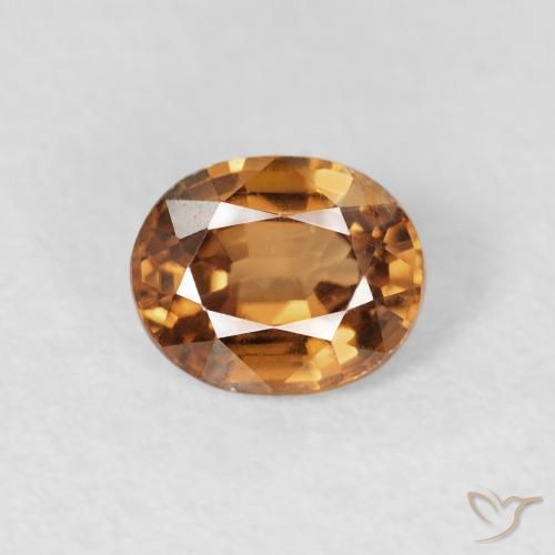 0.95ct Natural Naranja medio Circón, Ovalada, VS