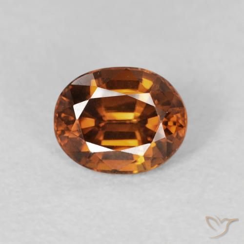 1.12ct Natural Naranja marrón intenso Circón, Ovalada, VVS-VS