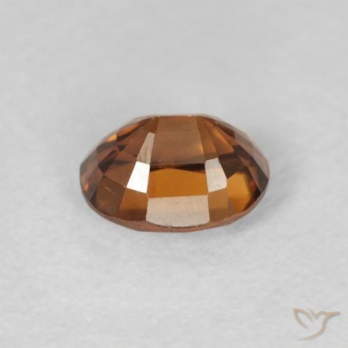 Circón Naranja marrón intenso natural de 1.12 ct, Ovalada, VVS-VS